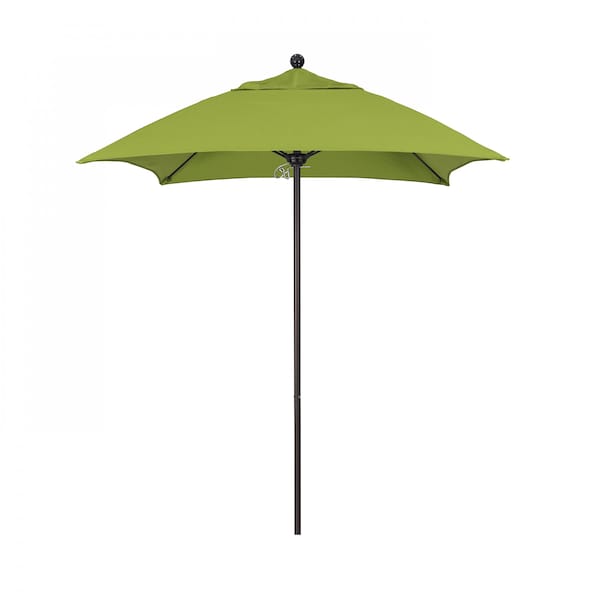 California Umbrella 6' Bronze Aluminum Market Patio Umbrella, Sunbrella Macaw 194061334010 - main